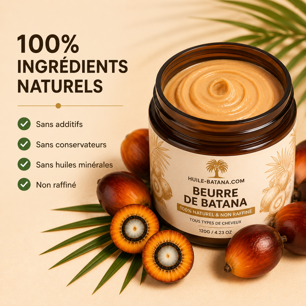 Beurre de Batana Cheveux — Masque Nourrissant Brillance & Douceur