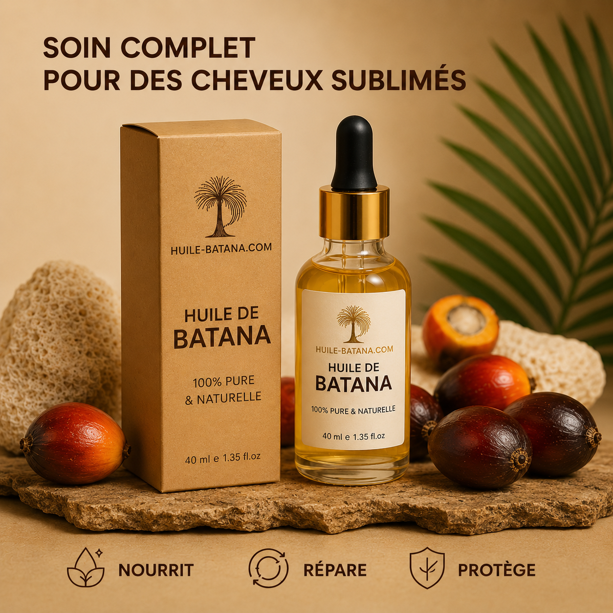 Huile de Batana 100% Pure — Soin Nourrissant Cheveux Secs & Abîmés